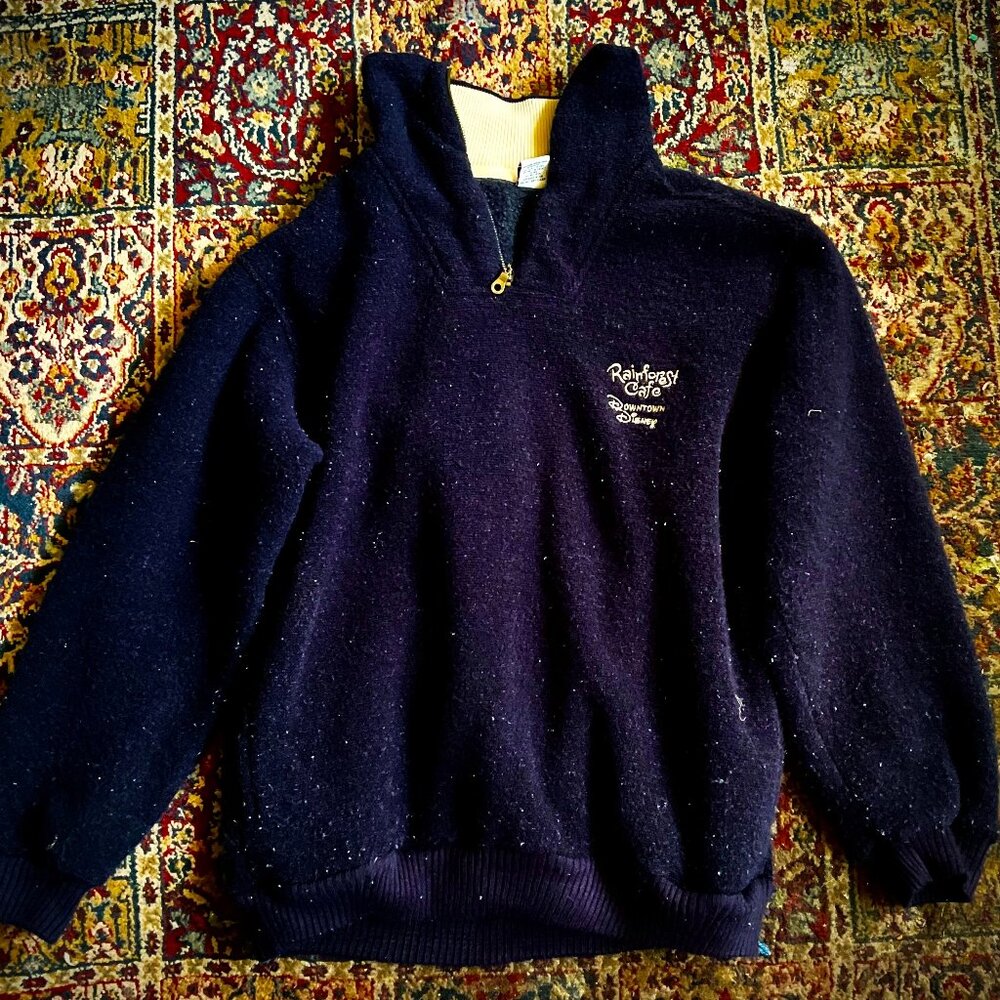 Rainforest Cafe/Downtown Disney Souvenir Unisex Embroidered Black Jacket